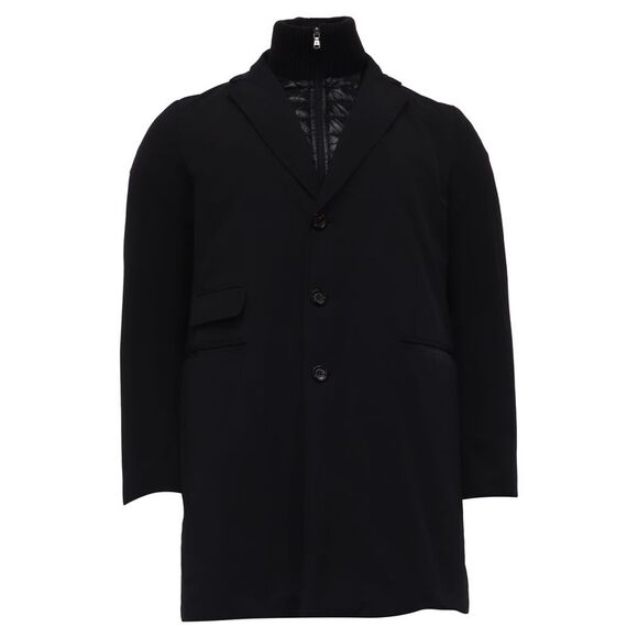 Moncler Padded Coat in Black Cotton